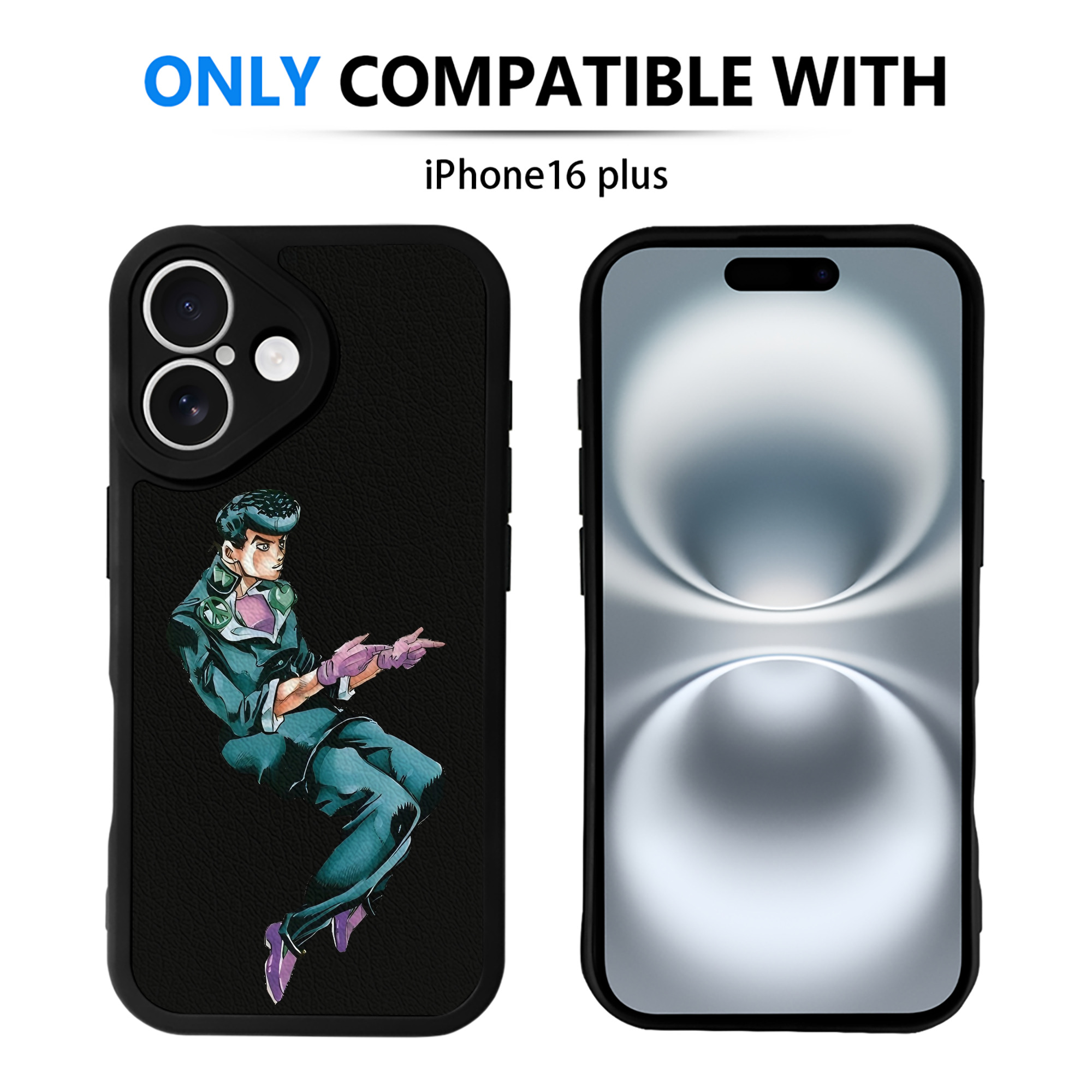 （画像用） ジョジョの奇妙な冒険 ひがしかた じょうすけ JoJo's Bizarre Adventure Higashikata Josuke 【iPhone 16シリーズ対応】シリコンスマホケース（レザー調） 材質：シリコン